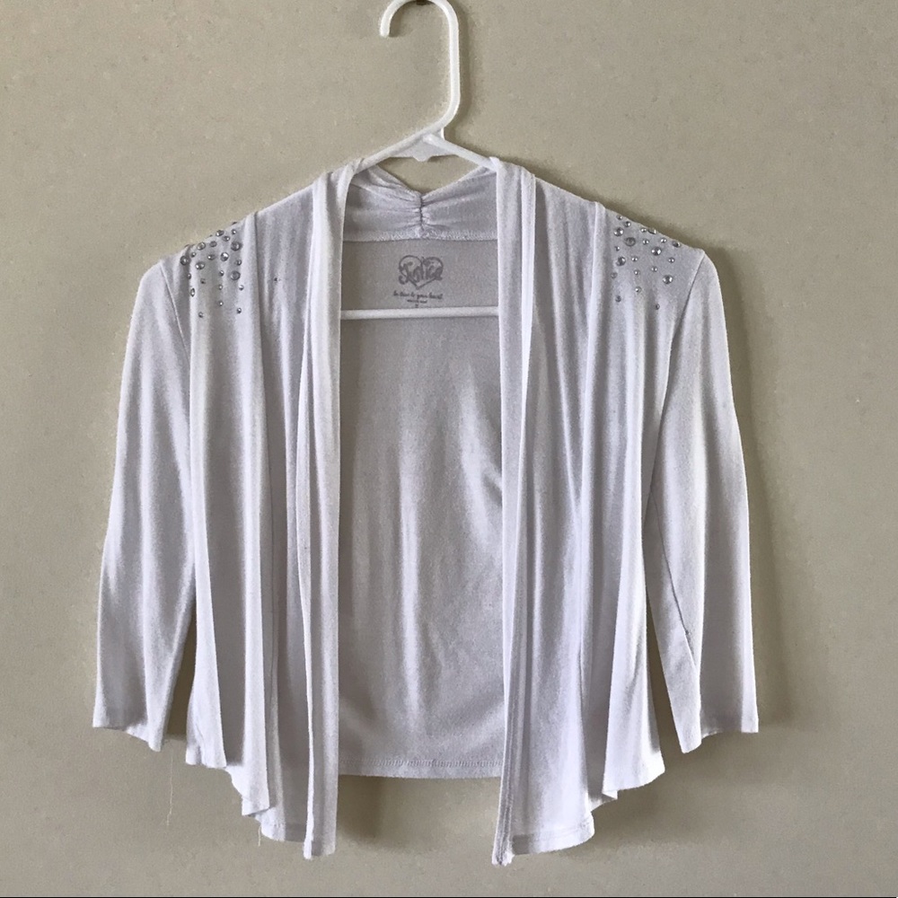 A white cardigan with rhinestones 💎